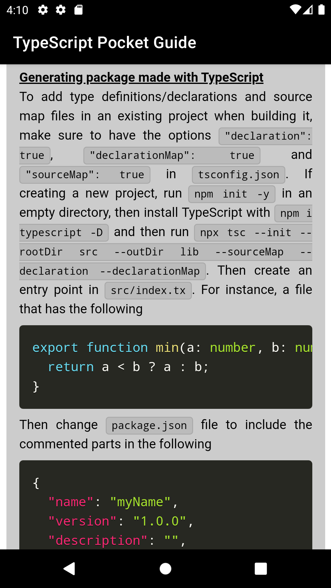 TypeScript Pocket Guide - TypeScript Learning App