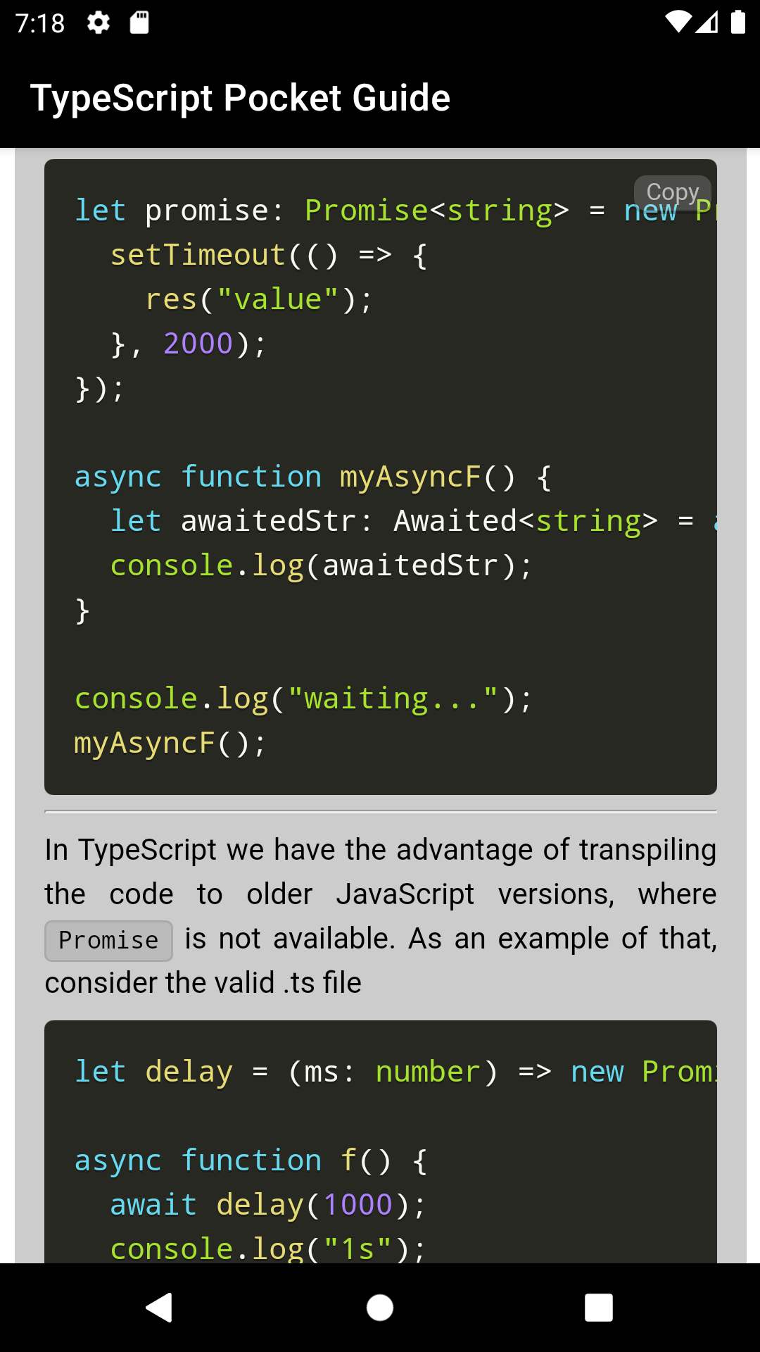 TypeScript Pocket Guide - TypeScript Learning App