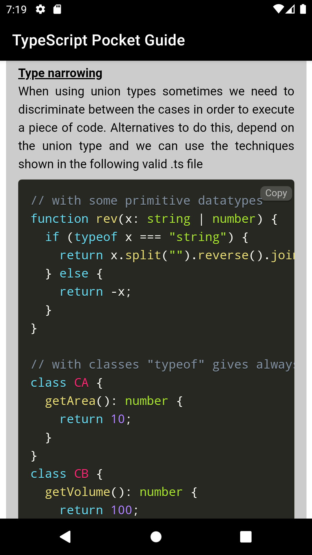 TypeScript Pocket Guide - TypeScript Learning App